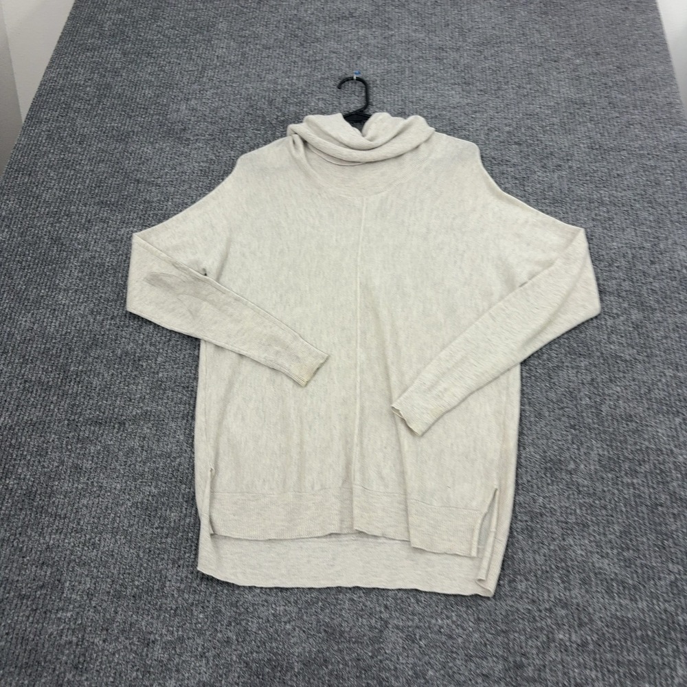 Vince Sweater Womens XS Oatmeal Wool Cashmere Cowl Neck Turtleneck Minimalist